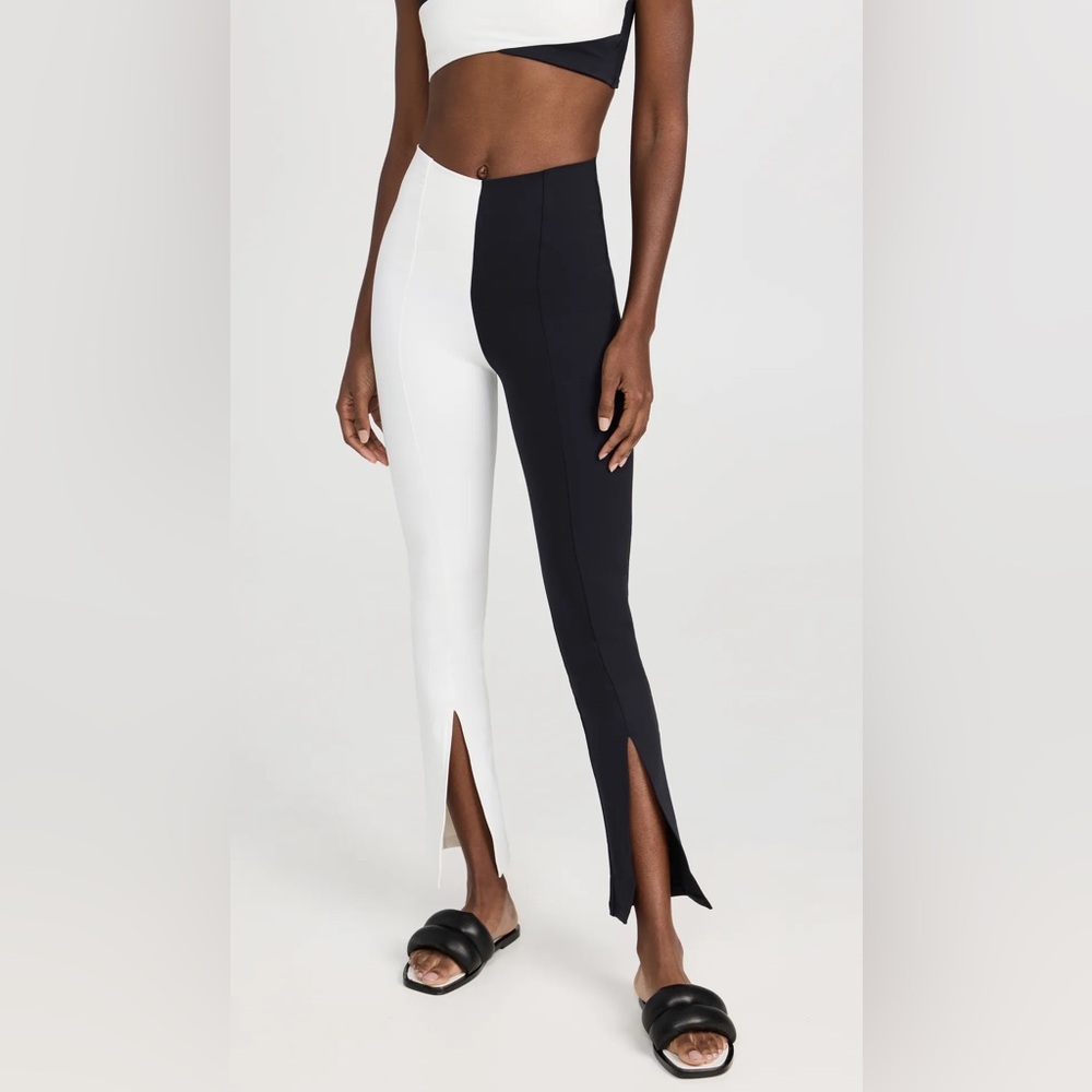 Port de Bras Ponti Leggings Two-Tone Colorblock Slit Flare‎ Pants Sz S